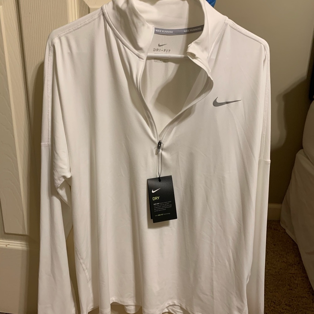 Nike White 1/4 Zip Pullover